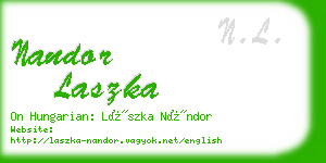 nandor laszka business card